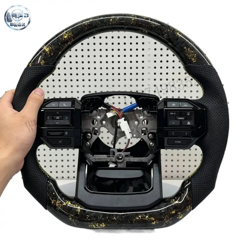 Customized Real Forging Carbon Fiber Steering Wheel for Toyota Hilux Carmy LC250 LC300 LC79 Rav4 Land Cruiser Fortuner Prado