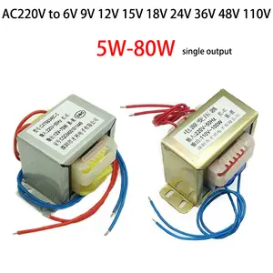 Bilashmart 5W 10W 12W 15W 20W 25W 40W 60W 80W Audio Power Transformer Input AC 220V Output AC 6V 9V 12V 15V 18V 24V 48V 110V Single 2 Wires