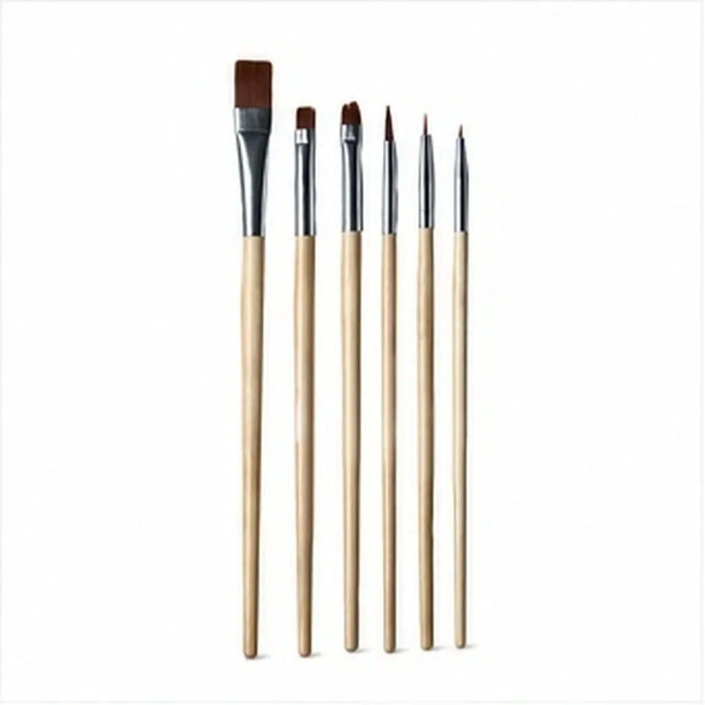 6Pcs Cosmetics Brush Set Nylon Bristles Wooden Handle Face Paint Brushes Professional Makeup Brush Kit for Halloween Nail Art