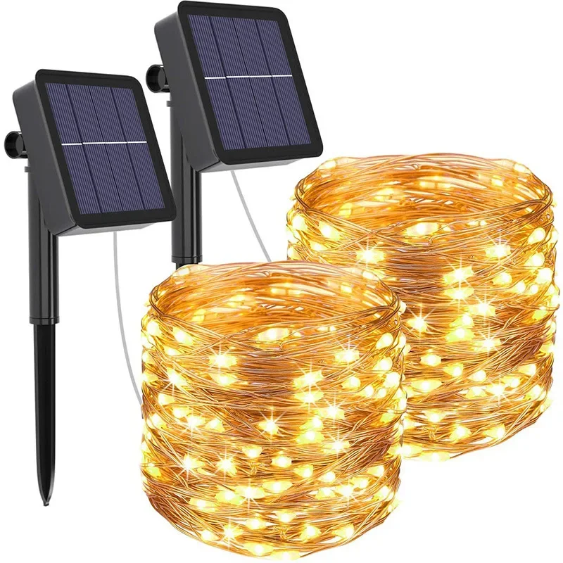 8 Modes LED Solar Light Outdoor Lamp String Lights For Holiday Christmas Party Waterproof Fairy Lights Garden Garland