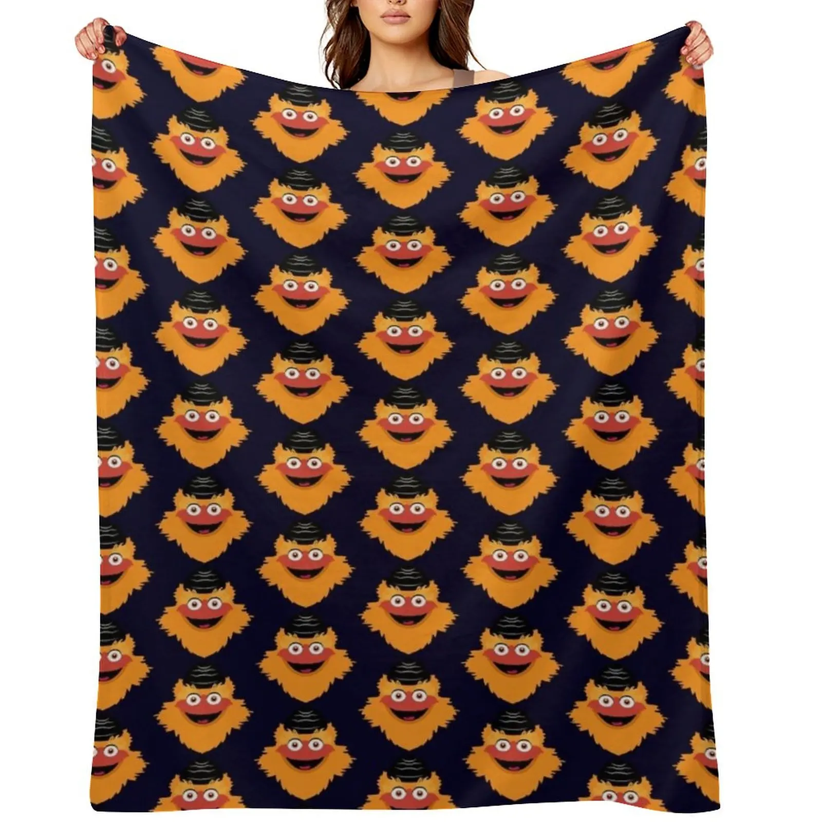 

Gritty Mascot Face Throw Blanket Thermal Soft Plaid Giant Sofa Stuffeds Blankets