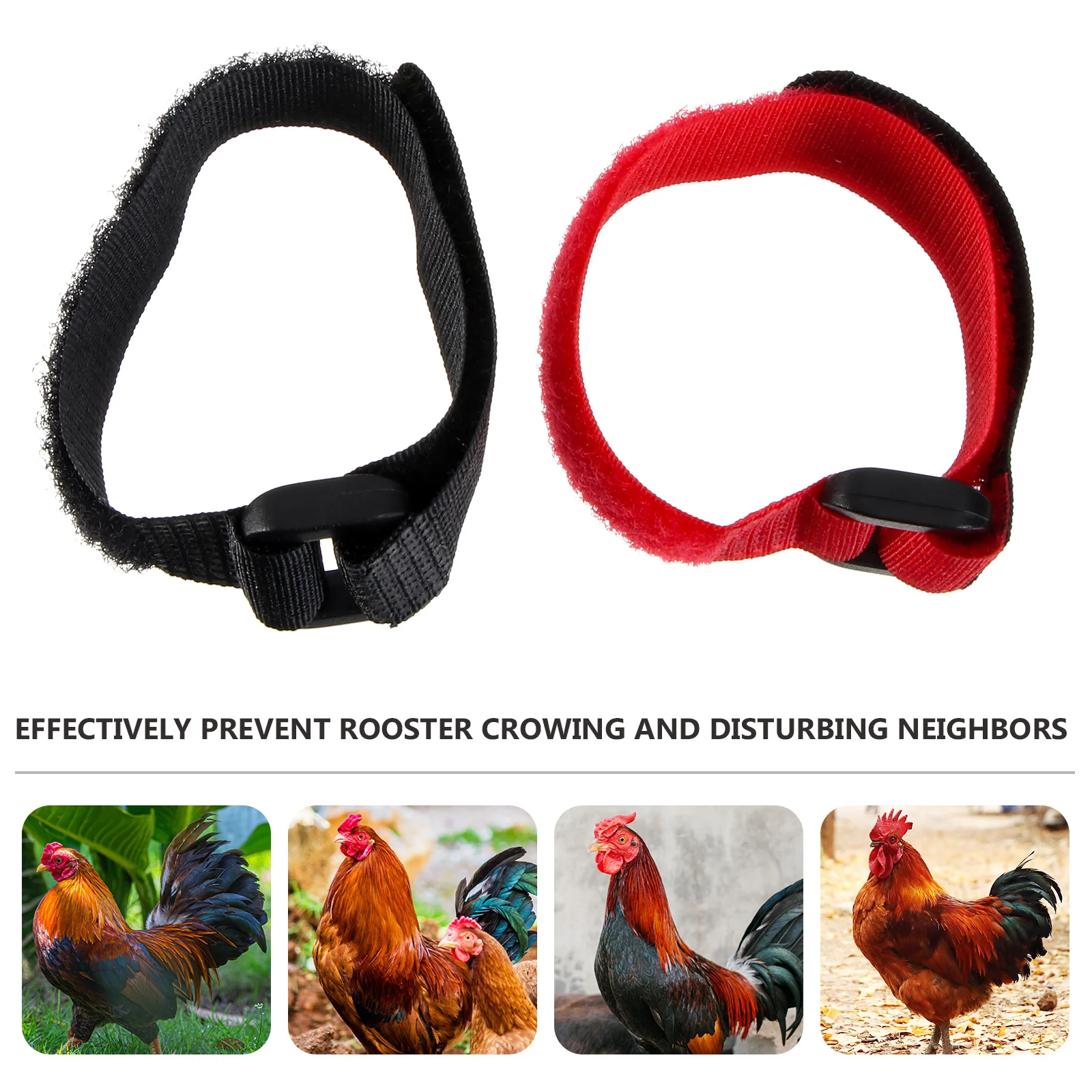

4Pcs Rooster Anti-Crowing Collars Soft Adjustable Neck Belts Poultry Safety Noise Free Crow-Proof Collars Rooster Collar