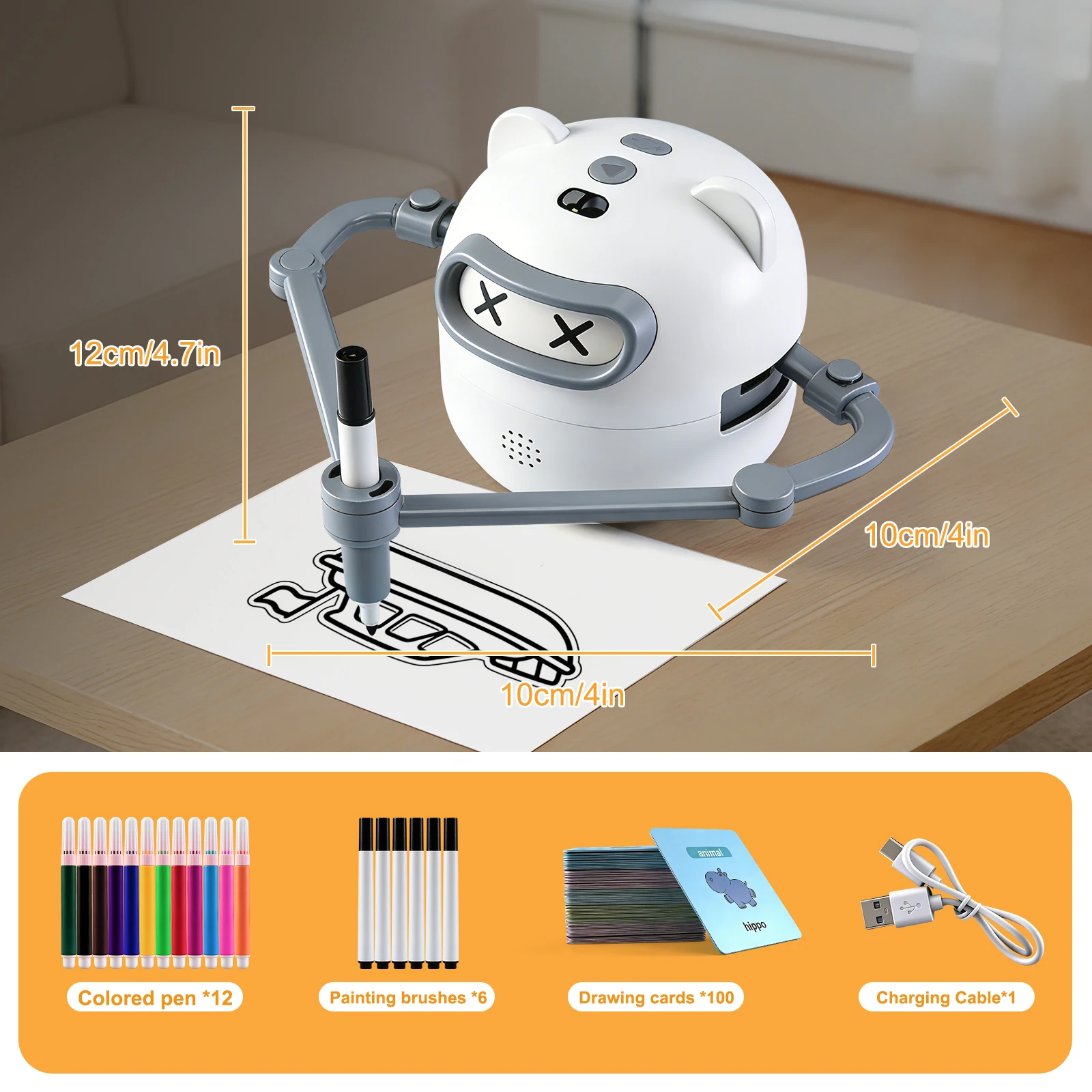 Automatische schilderrobot Educatieve interactieve slimme tekenrobot met 100 kaarten Intelligent leermiddel Magische schilderrobot