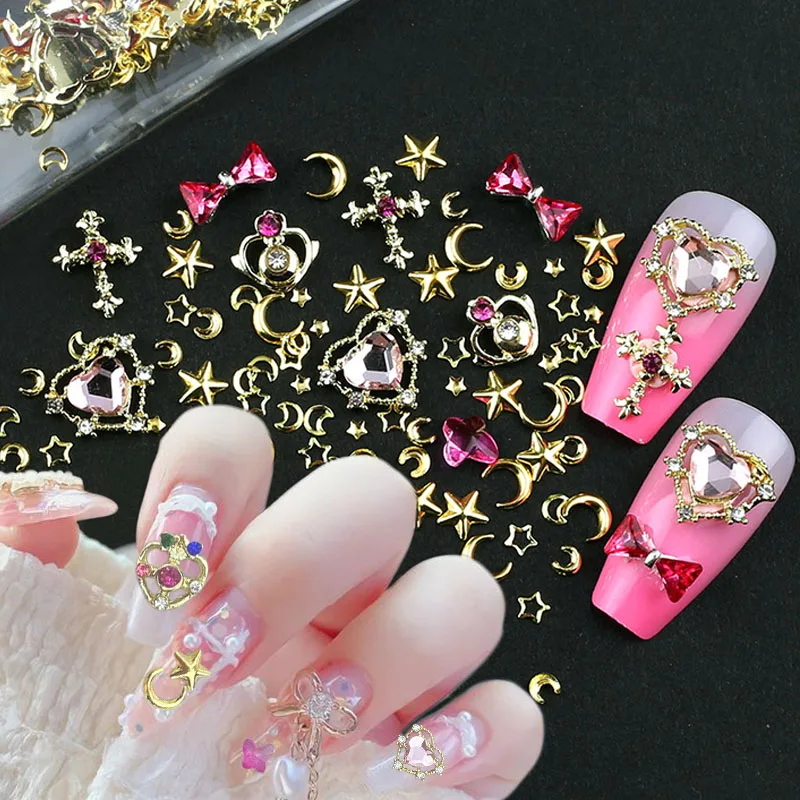 

Mix Sailor Heart Moon Star Nail Rhinestones 3D Nail Charms Colorful Crystals Nail Gems Alloy Nail Charm Rhinestones for Nails