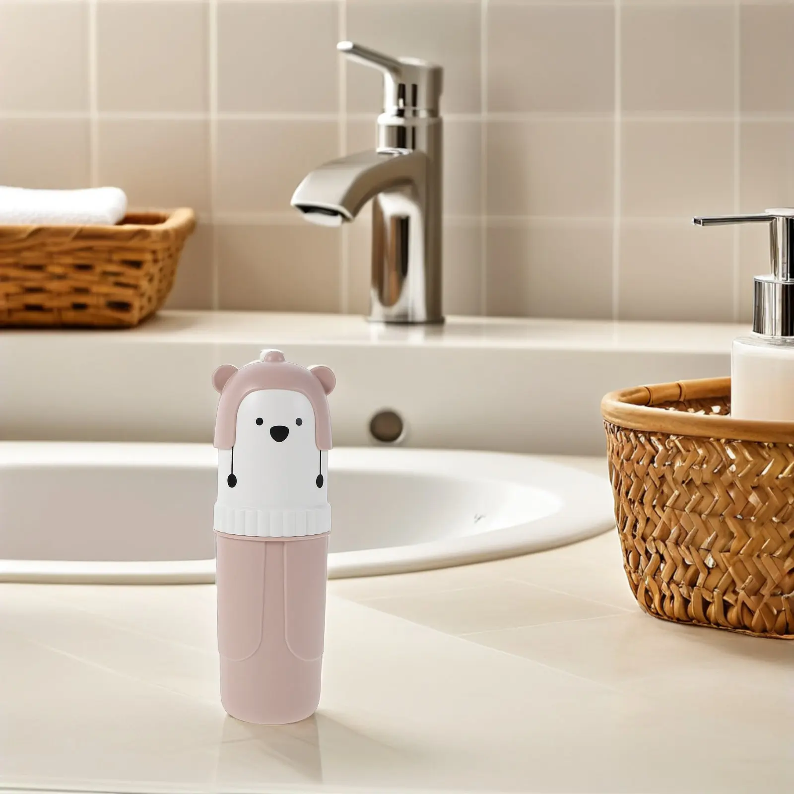 Toothbrush Storage Box Travel Holder Toothpaste Portable Cup Halloween Christmas New Year Bathrooms Toothbrush Holder Compact