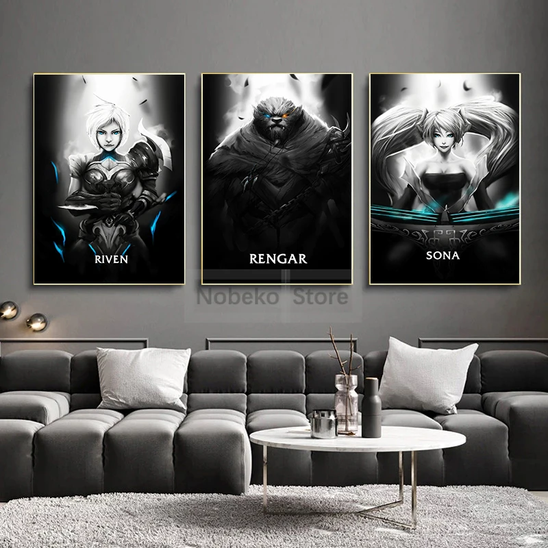 Classic MOBA Games League of Legends Posters Darkness Character Prints Canvas Painting Wall Art Pictures Home Room Modern Decor