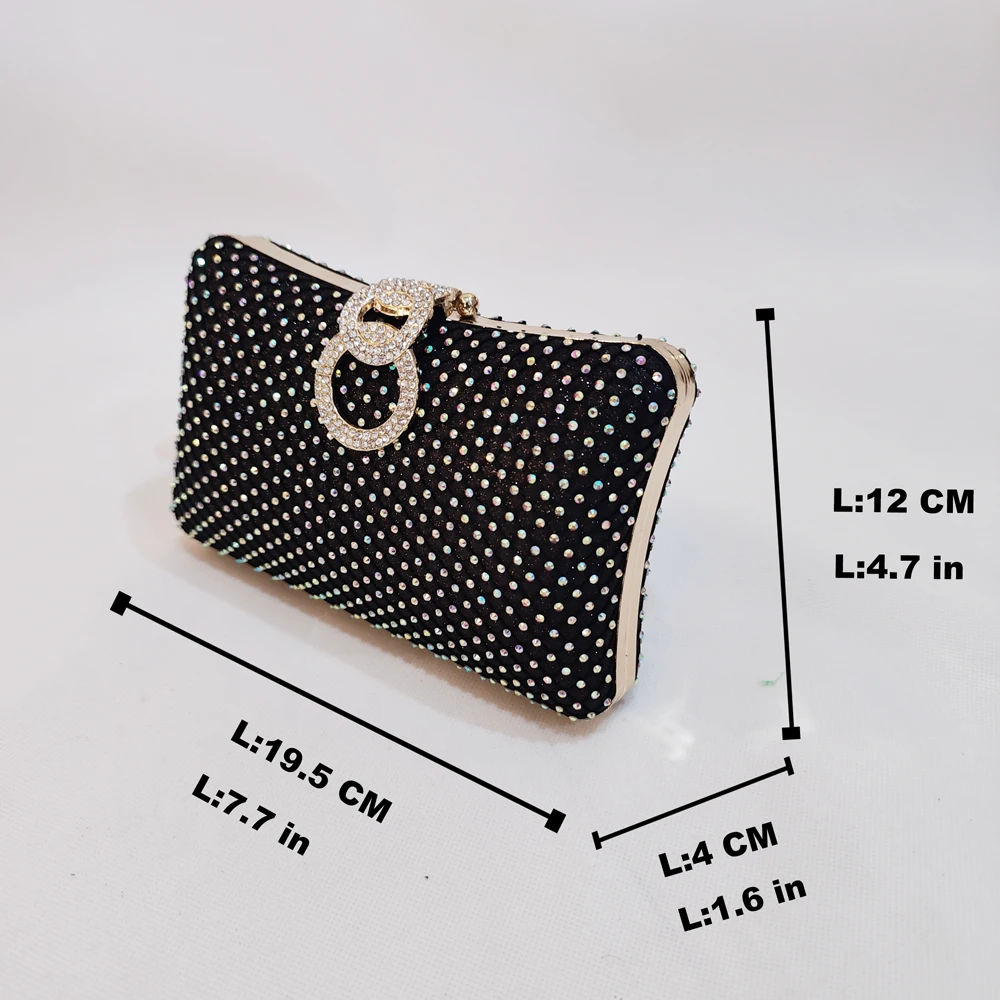 Luxury Women Evening Bags Diamond Luxury Clutch Bag Party Shiny Rhinestone Lady Golden Black Chain Shoulder Bag Handbags Clutch