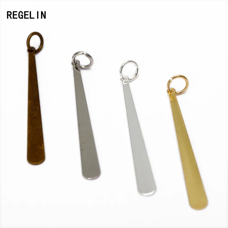 REGELIN Fashion Earrings Copper Charm 4 Colors Plated Water Drop Pendant Connectors For Jewelry Making 20pcs/lot 38*4mm