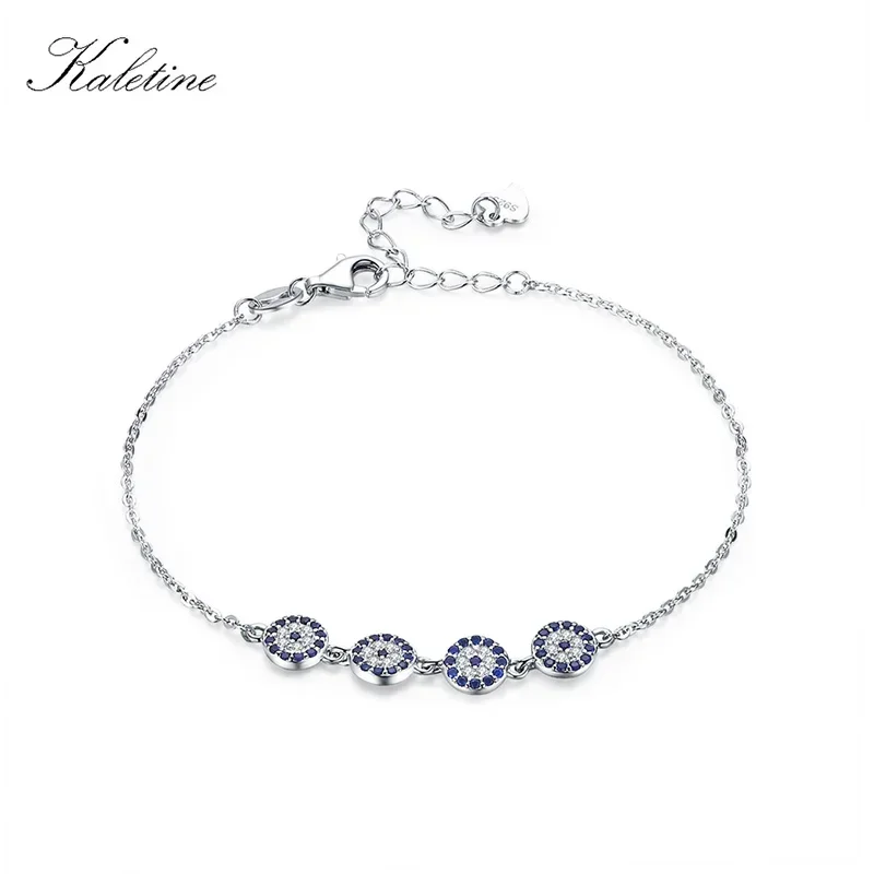 

Kaletine 925 Sterling Silver Bracelet New Fashion Turkey Lucky Evil Eye Cubic Zirconia Genuine Silver Jewelry for Bracelet Women