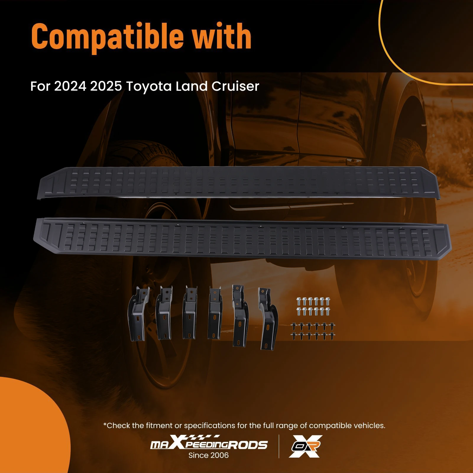 

Подножки-ступеньки для Toyota Land Cruiser 2024-2025, нескользящие