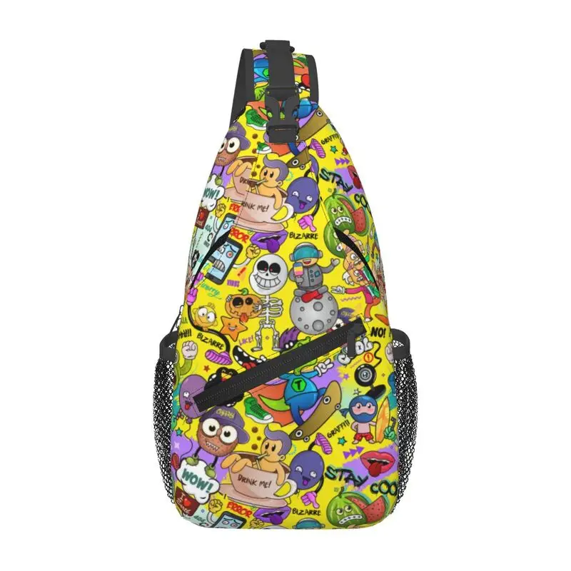 

Custom Cartoon Alien Character Creative Art Sling Chest Bag Graffiti Style Crossbody Shoulder Backpack for Men Traveling Daypack