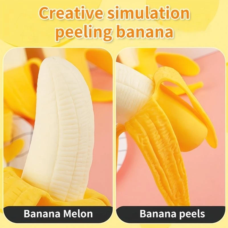 Popularny ściskany stres bananów z zabawkami Zmniejsz miękką zabawkę dla dorosłych relaksu