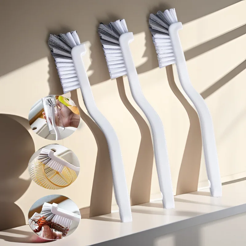 

Japanese Style Sink Brush Cleaning Cup Brush with Long Handle Elbow Design Tail Hole Wall Hanging Crevice Cleaning Accessories