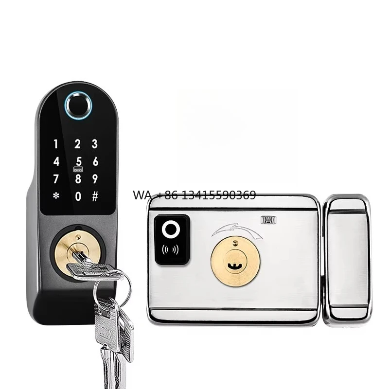 

Tuya Wifi Keyless Electronic Digital Door Lock with Double Sided Fingerprint Passcode