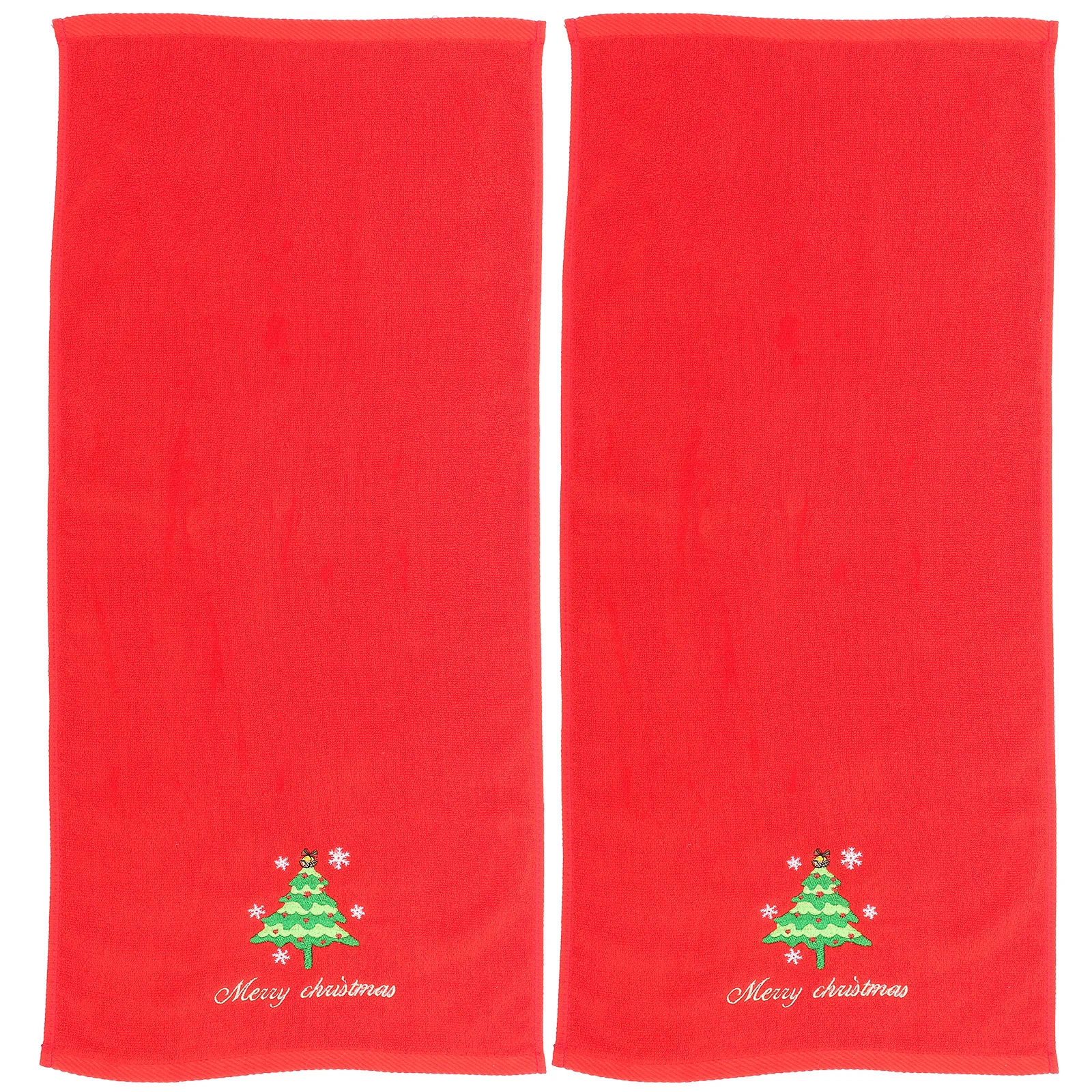 2 قطعة مناشف قطنية لعيد الميلاد، مناشف يد مطرزة، غسيل ناعمة ماصة للحمام والمطبخ، هدية العيد