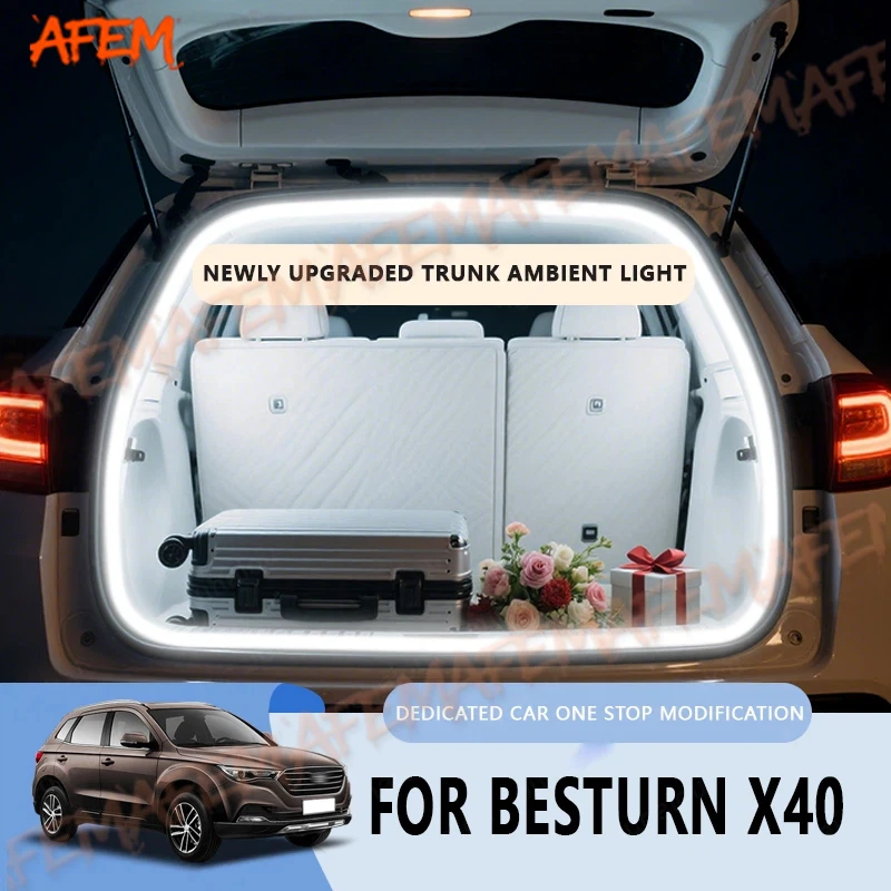 For 2017-2019 Besturn X40 Trunk light modification light Atmosphere lights White warm white Rear Trunk LED Light Bar