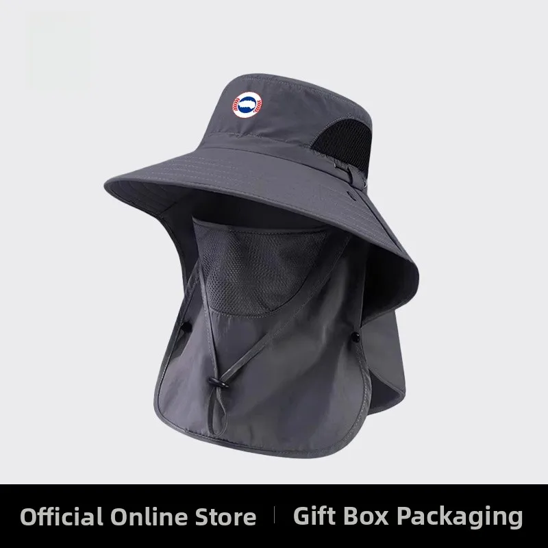 アウトドアフィッシングキャップ-男女兼用-大きなつば-日焼け防止帽子-コットンラウンドトップスタイル-旅行や若々しいファッションに