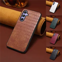 EUCAGR Luxury Crocodile Pattern PU Leather Phone Case For Samsung Galaxy A15 A25 A35 A55 5G Shockproof Soft TPU Back Cover