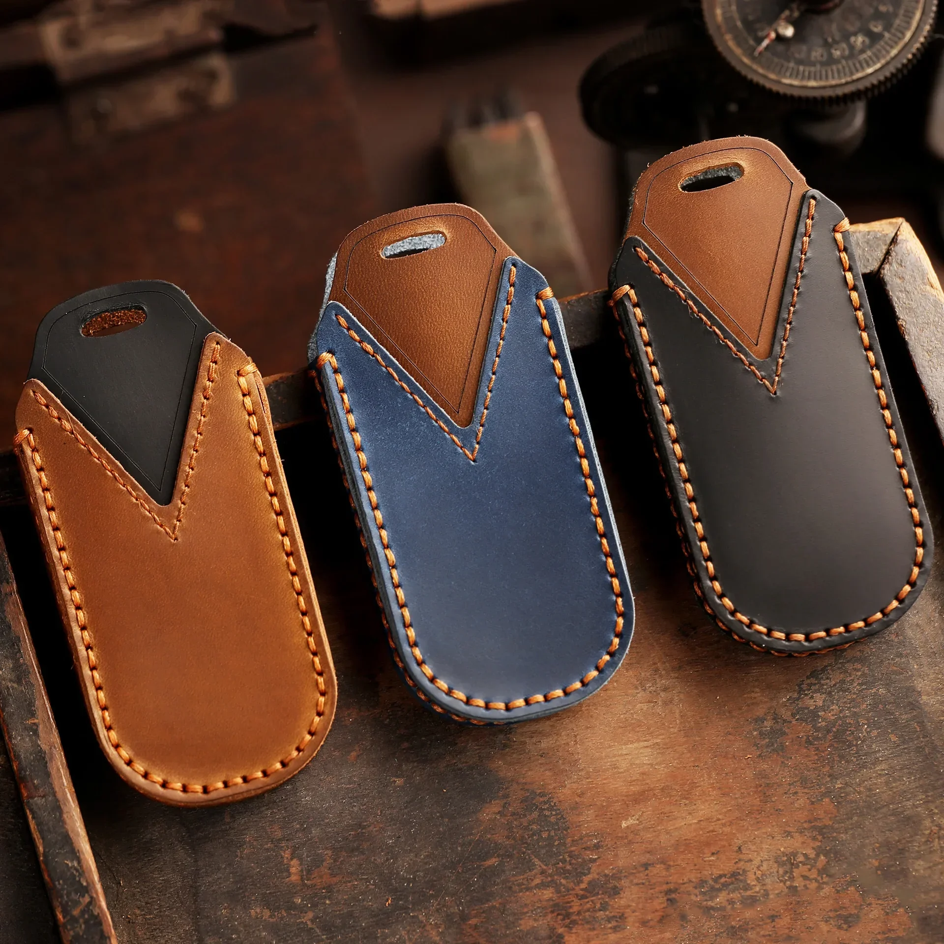 For Bmw Mini Countryman Cooper One 2023 2024 Remote Accessories Leather Car Fob Key Case Cover Protector Holder Shell Keychain
