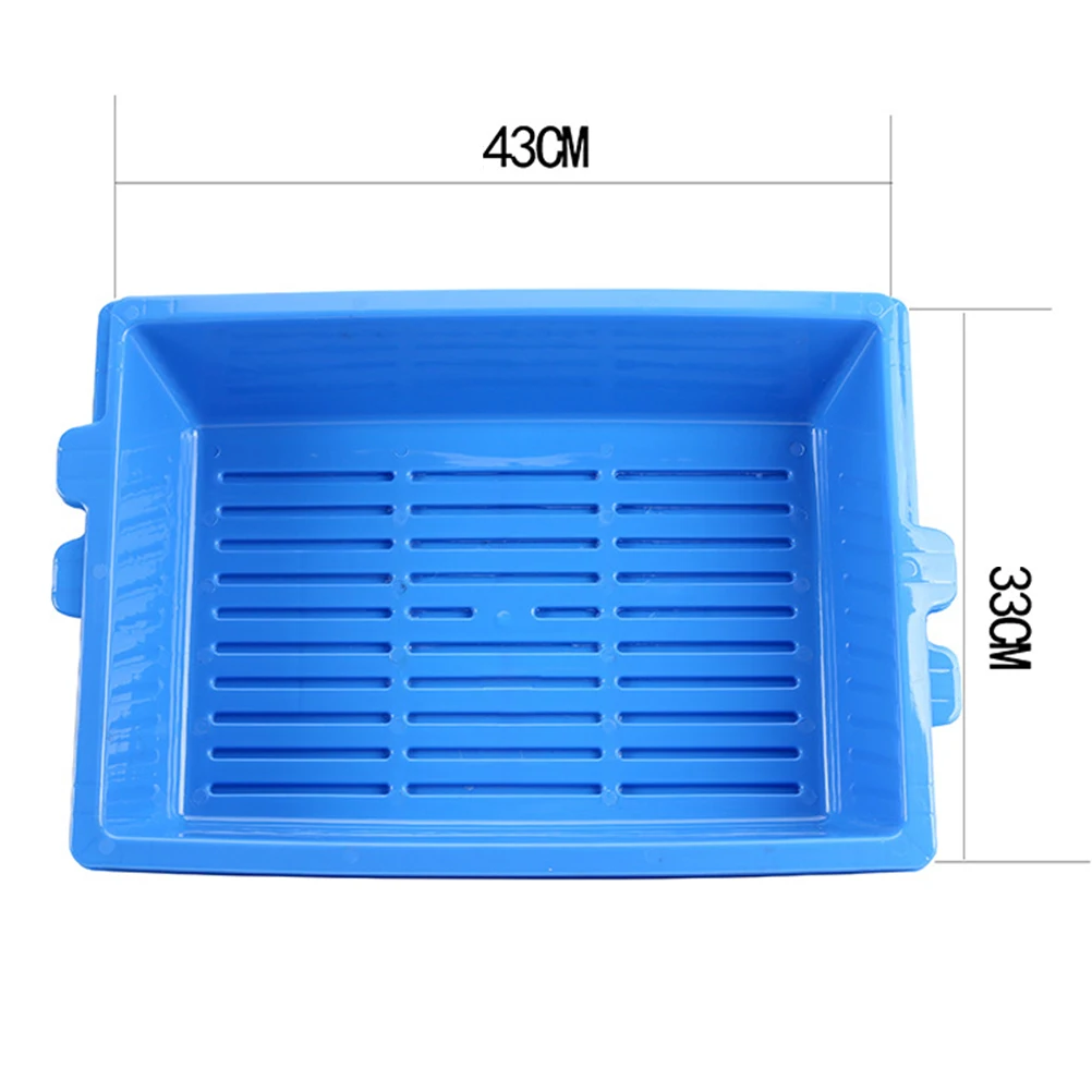 

1pc Litter Box Durable Strong Material Spill Prevention Easy Cleaning Cat Toilet For Pet Supplies Comfort Use Blue Plastic Three