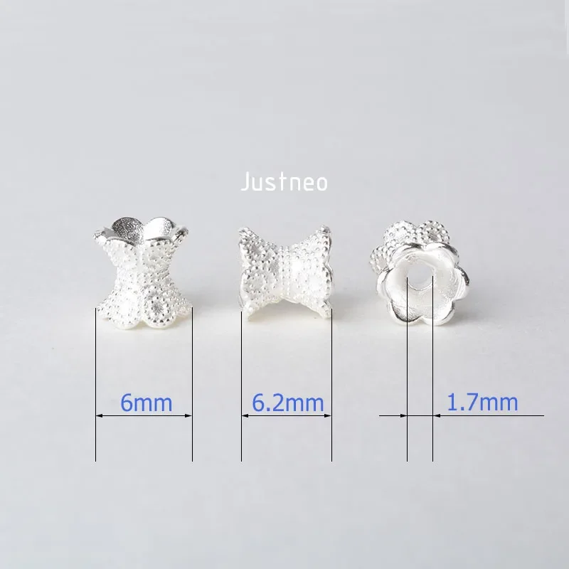 solid 925 sterling silver beads,spacer charm bead with 1.7mm hole jewelry diy components accessories