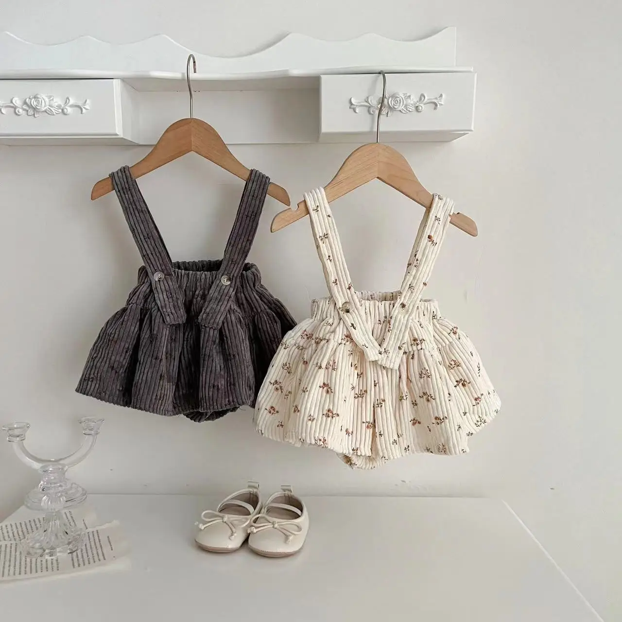 New Autumn Baby Clothes Clothing Infant Cute Bottoming Shirt +Floral Bodysuit Suit Girls Outwear ﻿