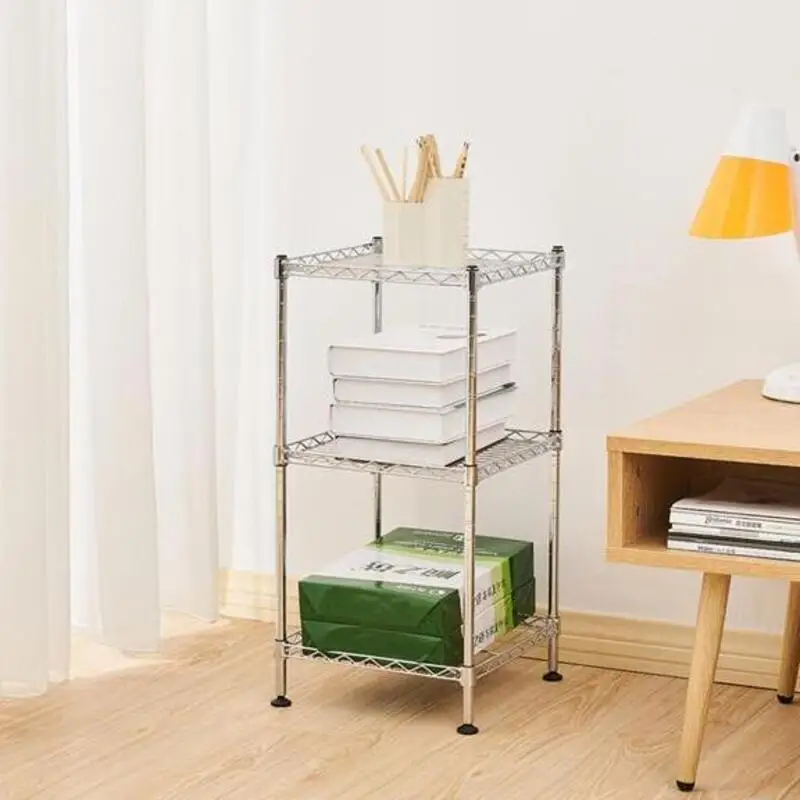 

3-Tier Steel Wire Shelf Tower - Heavy-Duty Storage Racks Kitchen Garage or Office Organization Easy assemble contemporary design