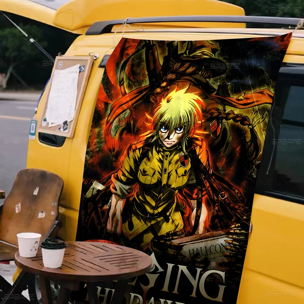 

Anime Hellsing Cartoon Flag Art Science Fiction Room Home Decor Wall Hanging Home Decor Banner