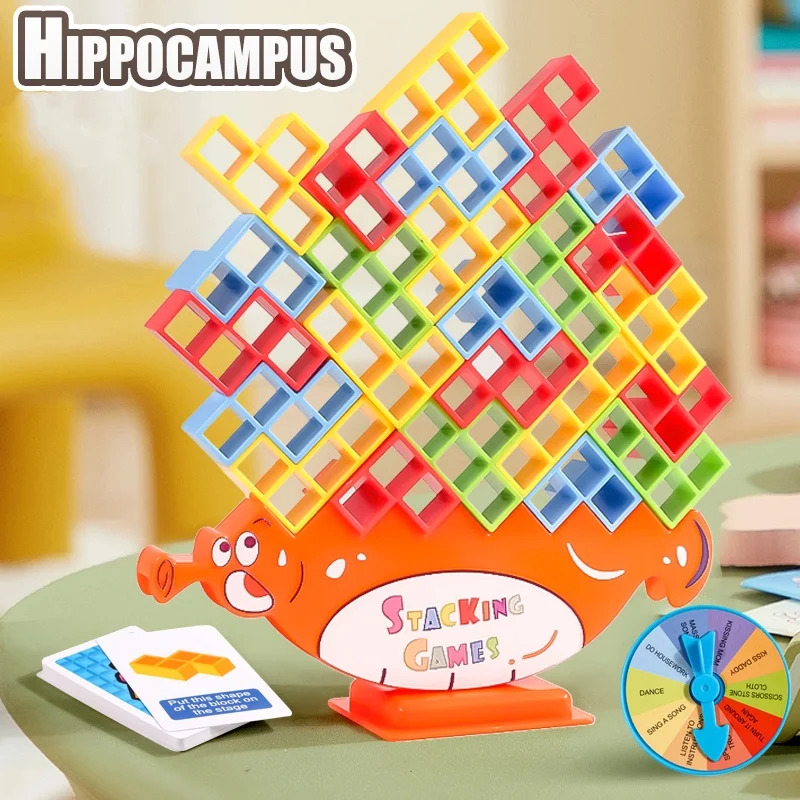 Strategie stapelspel-blok bordspel voor jongeren, leuk bordspel voor meerdere spelers voor familie, feest, reizen, creatief spelen. Geschenken