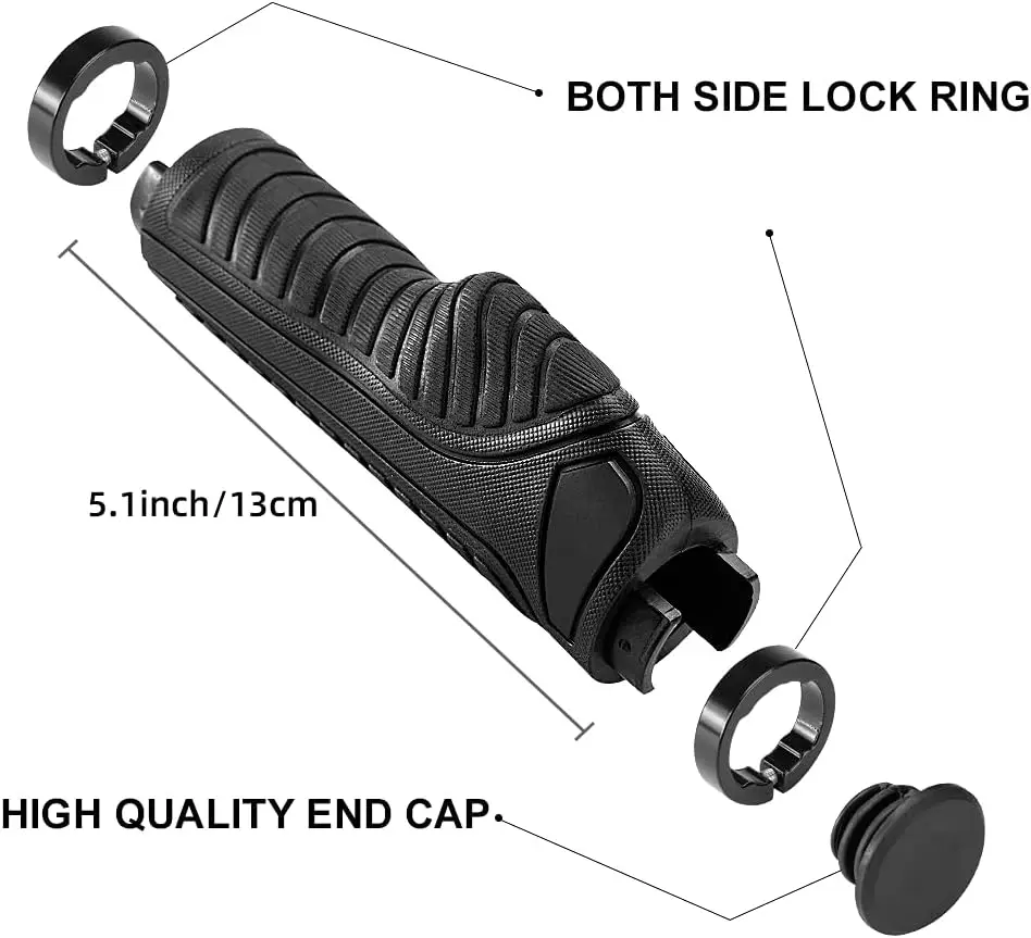 1 Pair Bicycle Grips Mountain Bike Handles MTB Grip TPR Rubber Shockproof Anti-Slip Bike Handlebar Grip Bicycle Part Accessories