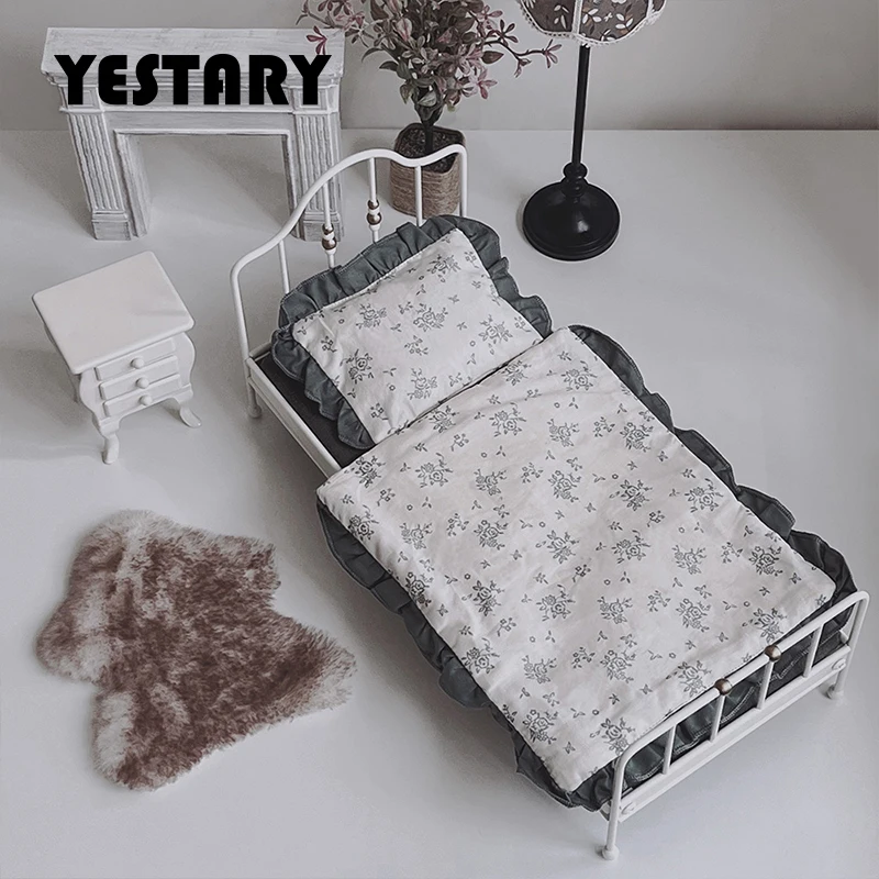 YESTARY 1/6 BJD Dollhouse Furniture Iron Nordic Beds For Blythe OB22 OB24 OB11 Dolls Miniature Item Furniture Toys For Kids Gift