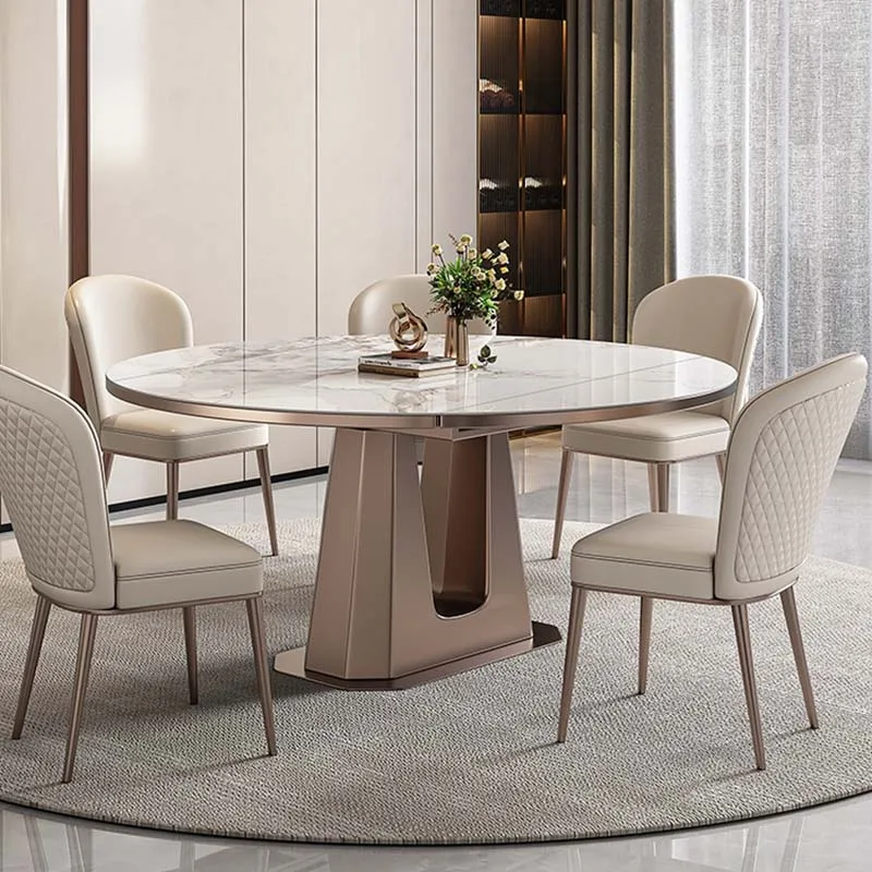 Restaurant Adjustable Table Round Extendable Long Modern Living Room Dining Table Restaurant Lounge Muebles Unique Furniture