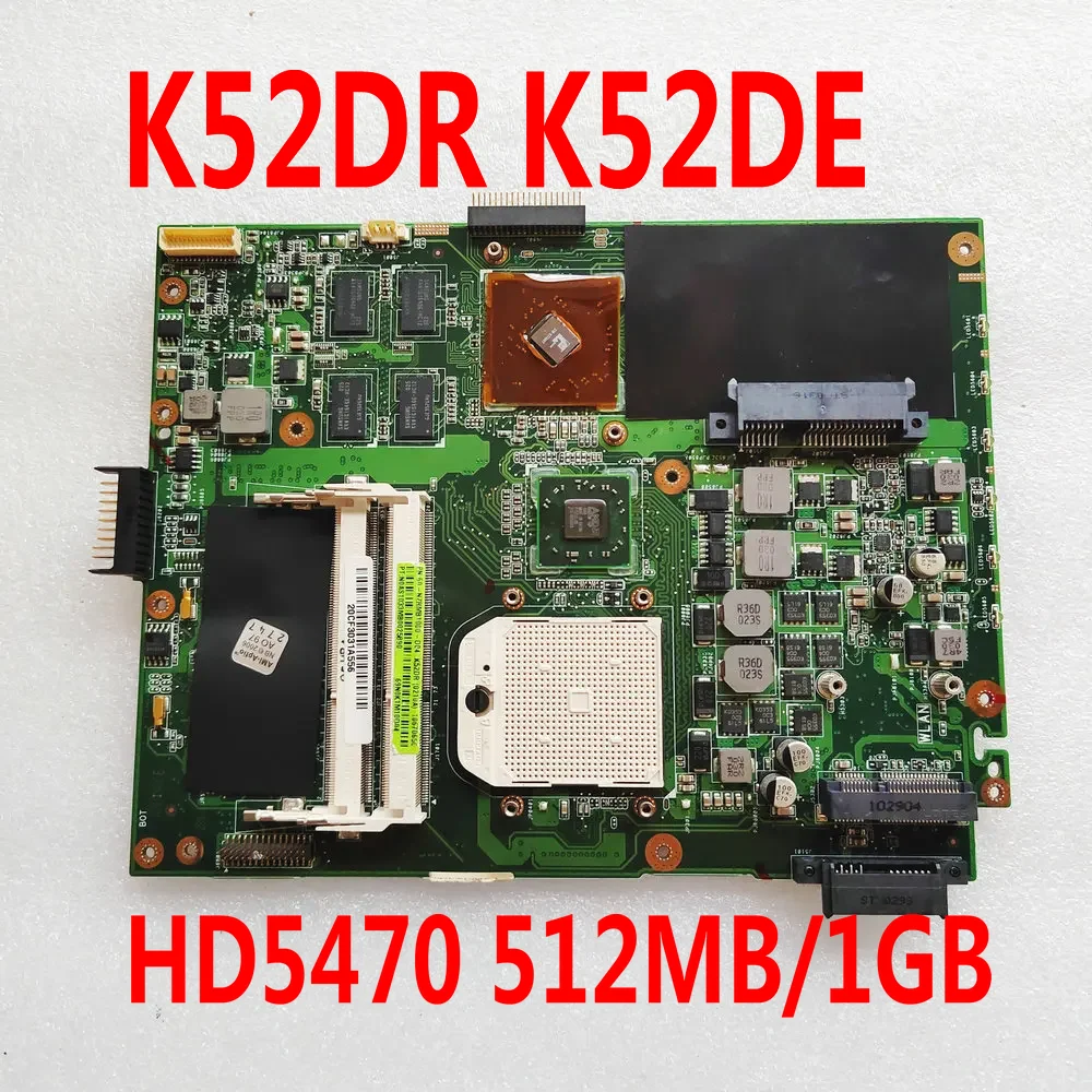 K52DR Laptop Motherboard For ASUS K52DR A52DE K52DE A52DR K52D K52DR Main board HD 5470 512MB/1GB Video card