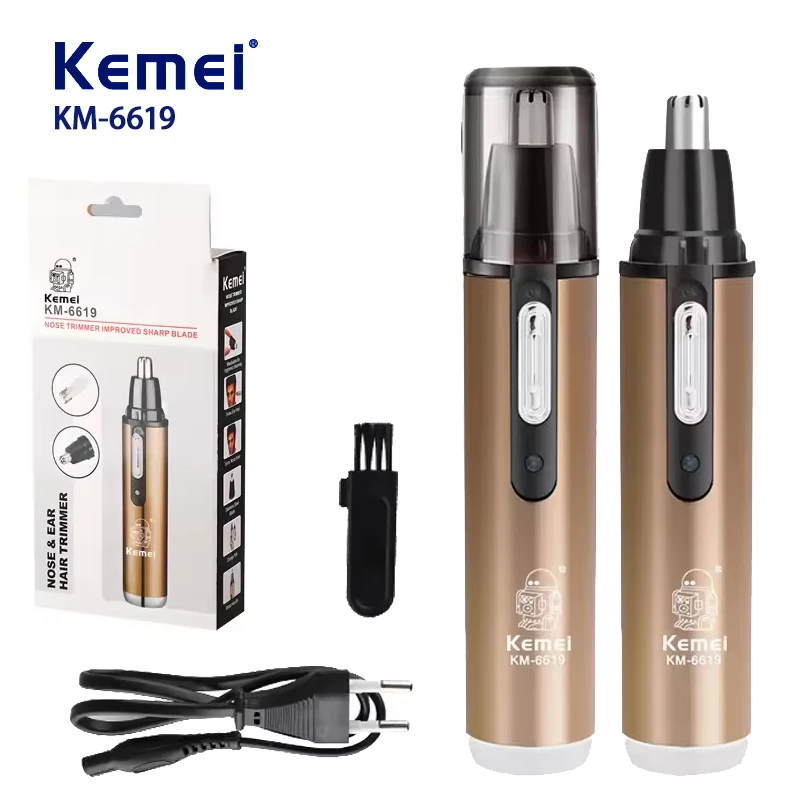 

KEMEI KM-6619 electric nose hair trimmer rechargeable LED display screen electric nose hair trimmer nasal cleaner ﻿