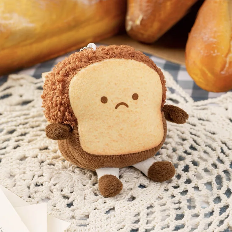 8cm Cute Creative Cartoon Toast Bread Plush Brooch Student Personality Backpack Pendant Clothes Lapel Pin Decorative Accessories