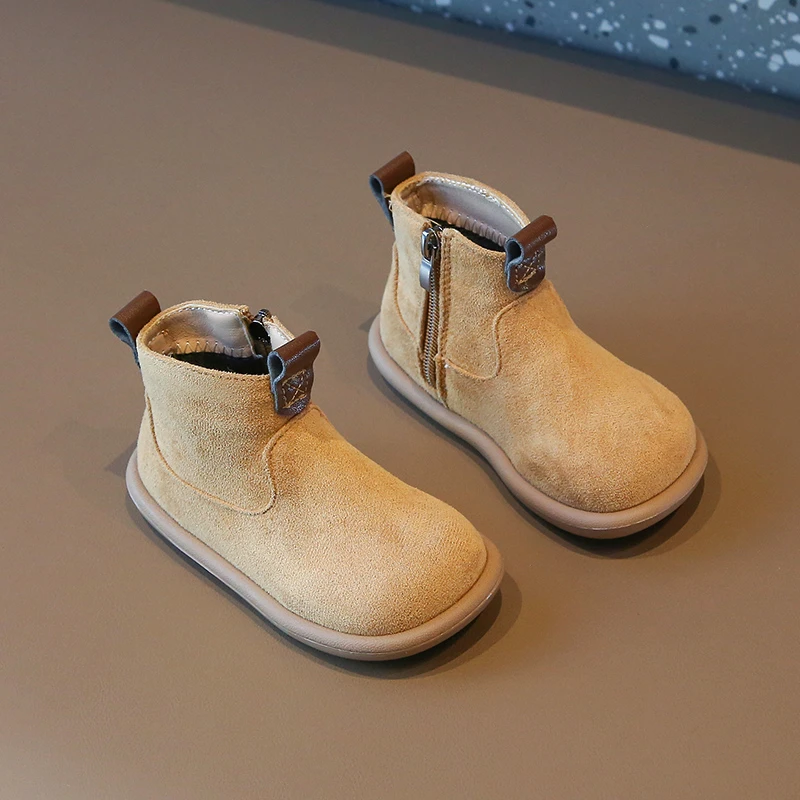 Botas de algodón de estilo británico para niños, botas cortas Retro para niñas, zapatos suaves antipatadas cálidos para bebés, Otoño e Invierno