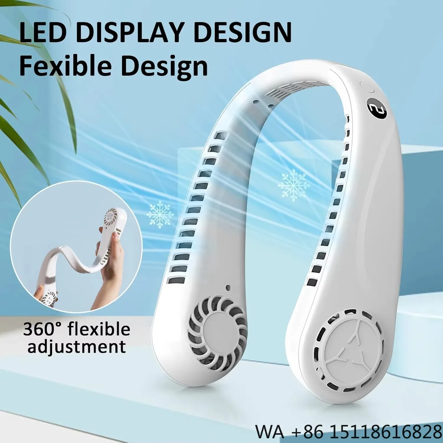 2026 New High Speeds Fan Mini Personal Cooler Fans Outdoor Portable Hand-free Bladeless Mini Neck Fan