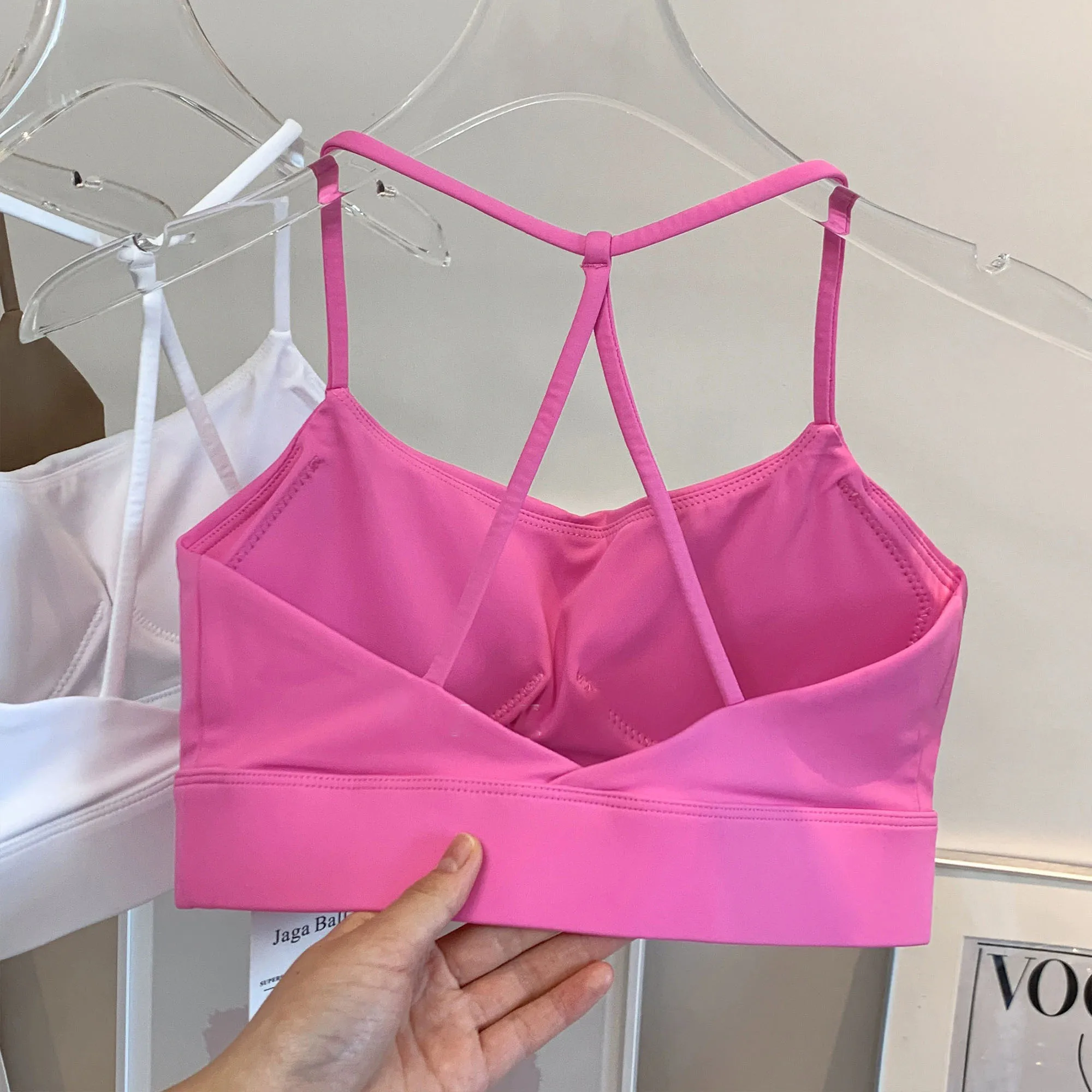 High Quality Nylon Sports Bra for Women Yoga Top for Fitness Female Workout Underwear Push Up Sportswear for Gym