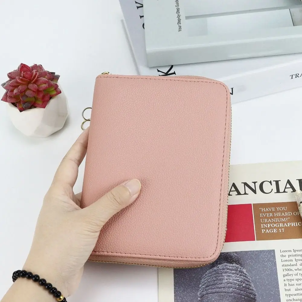 Fashion PU Leather Card Bag Multiple Card Large Capacity Coin Purse Solid Color Waterproof Card Case