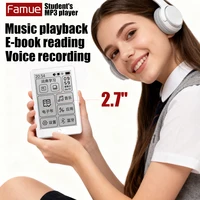 FAMUE BF07 reproductor de MP3 e-ink pantalla de 2,7 ""Mini lector de libros electrónicos sin luz azul protección ocular Bluetooth 5,4 grabadora de voz de Radio FM