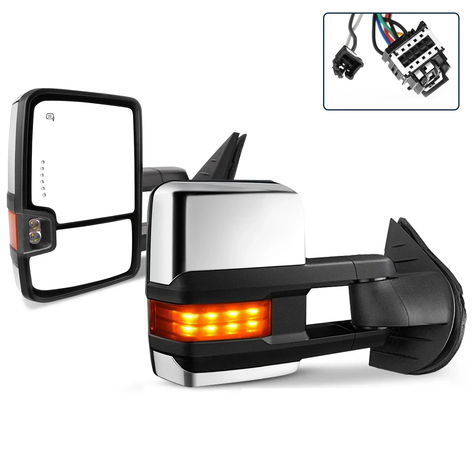 

Switchback Towing Mirrors For 2007-2013 Chevy Silverado 1500/2500 Side Mirrors GMC Sierra Tow Mirrors with Dynamic Turn Signal