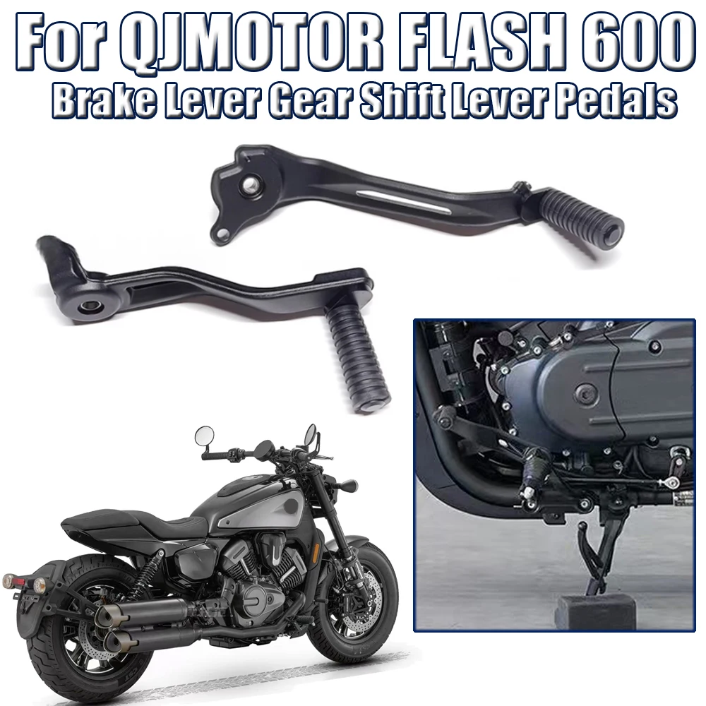 Para QJMOTOR FLASH 600 Flash600 V4: Alavanca de Freio Original, Alavanca de Câmbio, Pedais e Haste de Apoio para os Pés