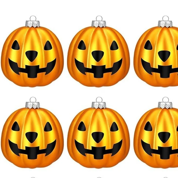 

5cm 12pcs Halloween and Ghost Festival pumpkin pendants Christmas balls Colored Balls Christmas Sale Christmas Tree Decoration