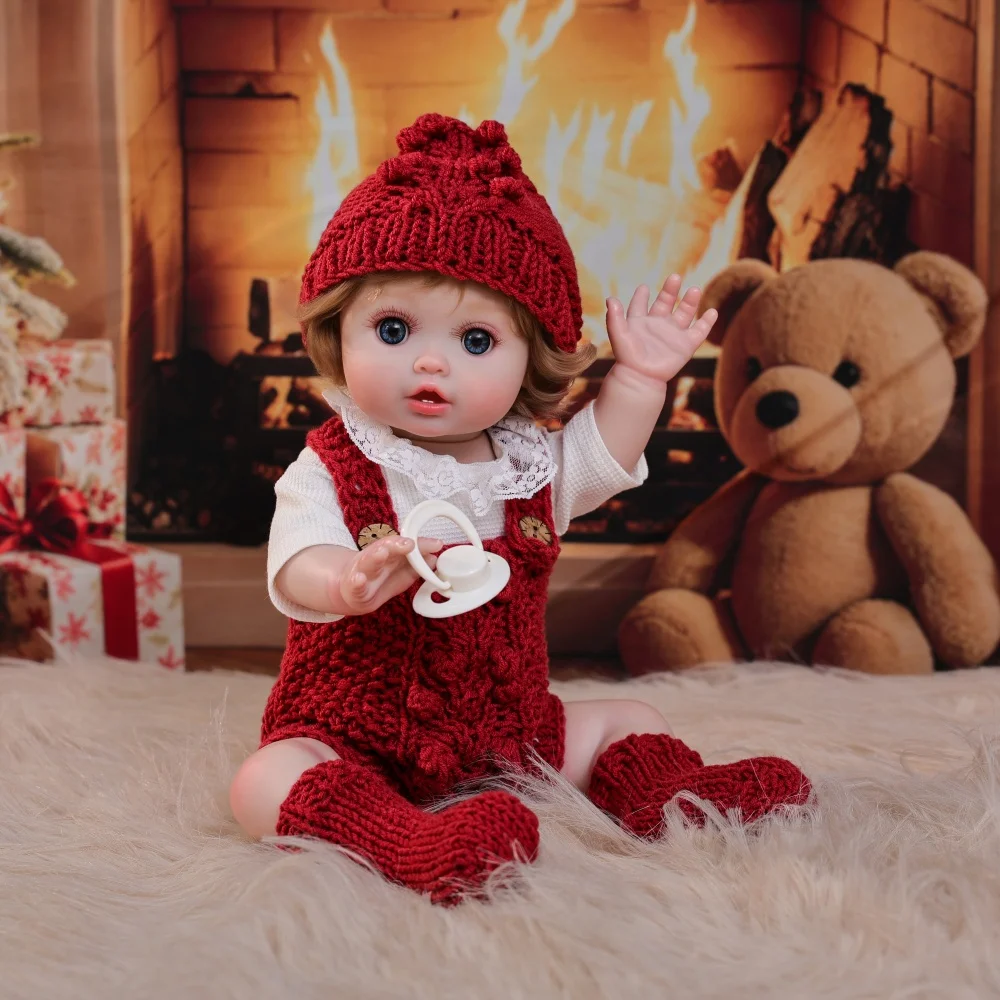 

Cloveray 18 inch Full Body Soft Vinyl Realistic Reborn Baby Doll Super Cute Vinyl Doll Handmade High-quality Toy Kid Xmas Gift