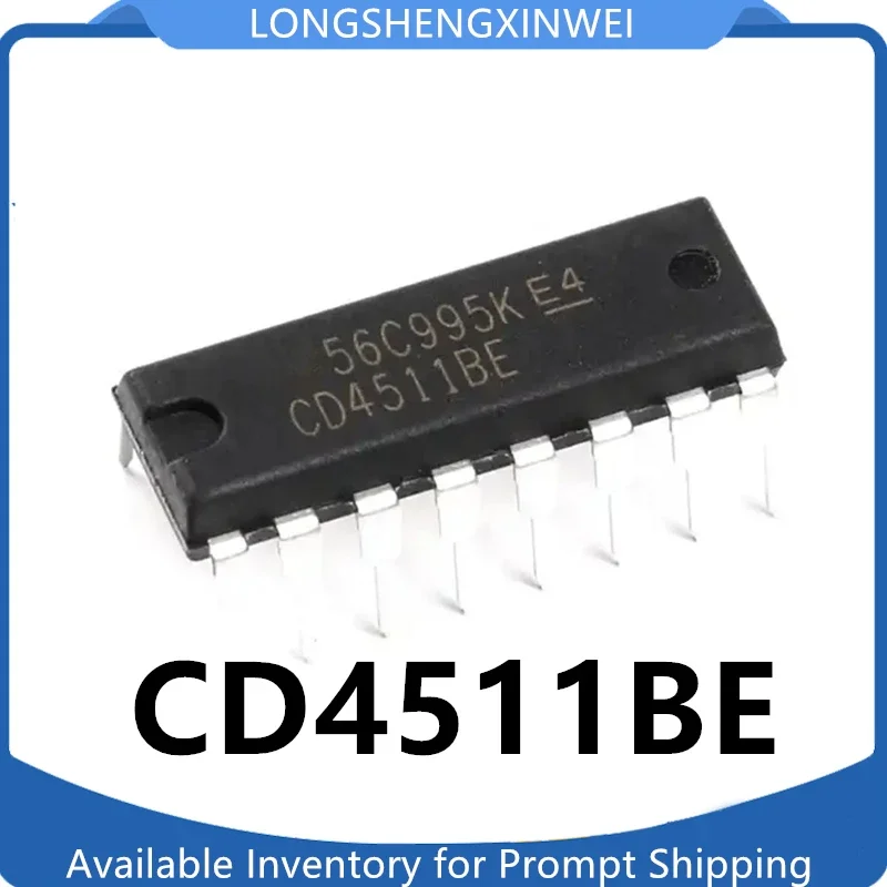 Inline DIP-16 Display Driver Circuito Integrado, Novo, Em estoque, CD4511BE, CD4511, 1Pc