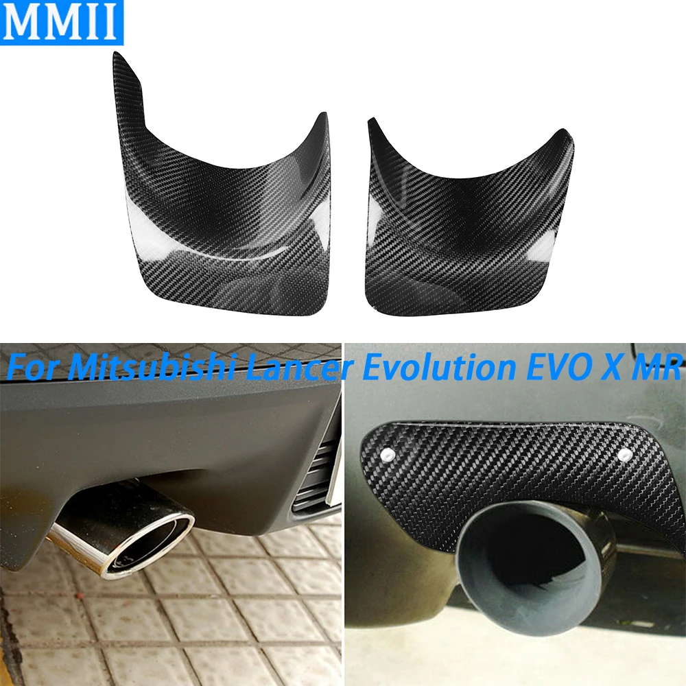 For Mitsubishi Lancer Evolution EVO X MR Carbon Fiber Exhaust Heatshield Envelope Cover Trim Rear Bumper Car Tuning Accessories