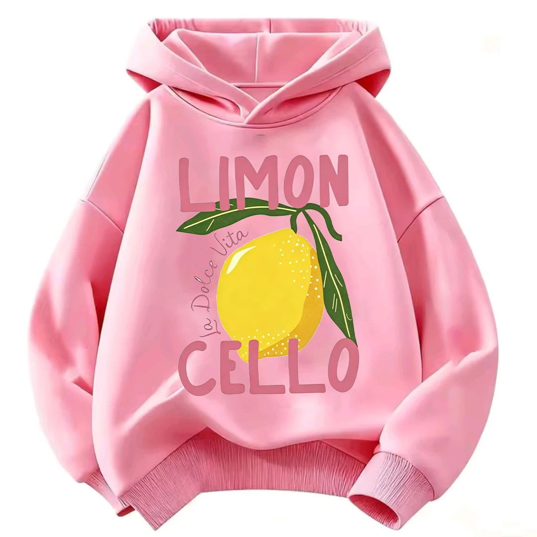 2026 Soft Kids Hoodie Vintage Limoncello Lemon Fruit Graphic La Dolce Vita Text Long Sleeve Sweatshirt Unisex Toddler Boy Girls