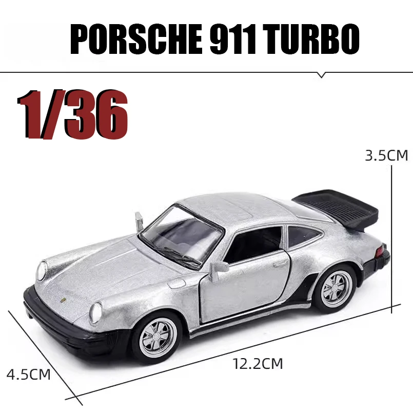 Voiture de sport Turbo Racing en alliage moulé sous pression pour enfants, 1:36, Porsche 911, modèle rétro, nervures arrière, Hot Wheels, jouets haut de gamme, cadeau, décor de renforcement