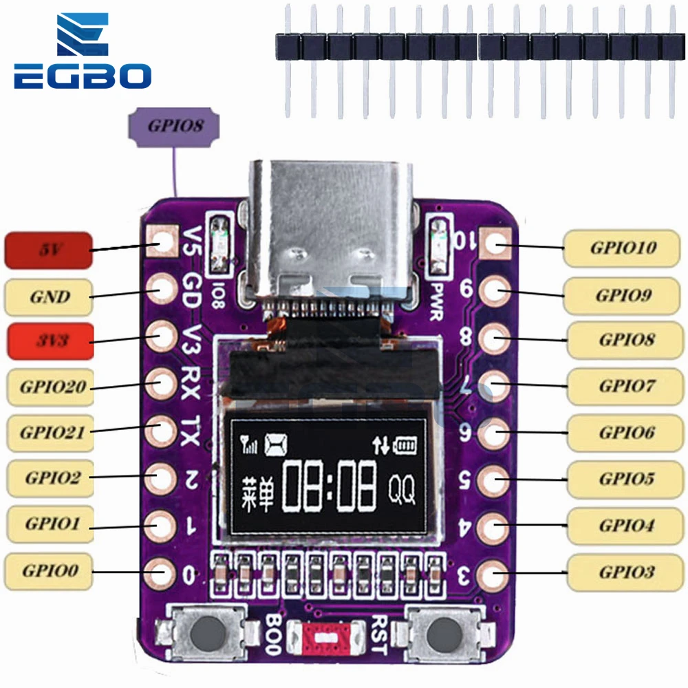 MINI ESP32-C3 Development Board, 2.4G WiFi/Bluetooth 4.0, 0.42