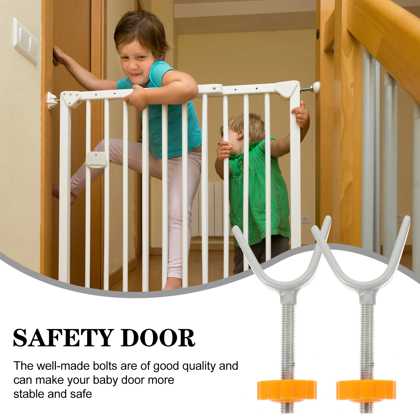 

2pcs Y-Type Bolt Fittings For Safety Gate Guardrail Fence Connector Tools Baby Pet Stair Adaptors Wall Protector No Drilling